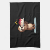 Funny Birthday Cake with Sloth Costume for Boys an Geschirrtuch (Vertikal)
