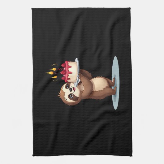 Funny Birthday Cake with Sloth Costume for Boys an Geschirrtuch (Vertikal)