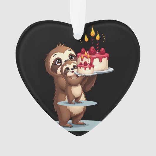 Funny Birthday Cake with Sloth Costume for Boys an Ornament (Vorderseite)