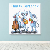 Funny Birthday Canvas Print Mouse Music Band Leinwanddruck (Insitu (Holzboden))