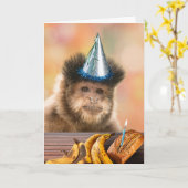 Funny Birthday Capuchin Monkey Banana Brot Karte (Gelbe Blume)