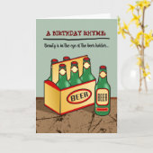 Funny Birthday Card | 6 Packung Bier Rhyme Karte (Gelbe Blume)