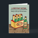 Funny Birthday Card | 6 Packung Bier Rhyme Karte<br><div class="desc">Die sonnige Geburtstagskarte mit 6 handgezeichneten Bierflaschen auf einem strukturierten Hintergrund. Kurze Rhyme-Meldung angegeben. Sie können diese lustige Geburtstagskarte mit Ihrem eigenen Text und Bildern personalisieren. Diese Karte ist auch für andere Anlässe gut geeignet, z.B. nur weil und mehr.</div>