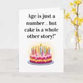 Funny Birthday Card – "Age is Just a Number…  Karte (Gelbe Blume)