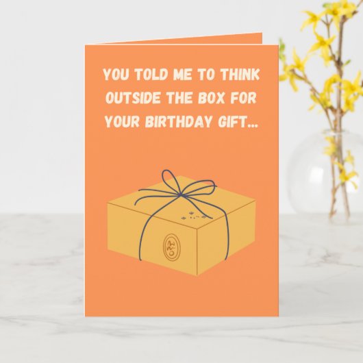 Funny Birthday Card - "Außerhalb der Box" Bargeld Karte (Gelbe Blume)