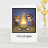 Funny Birthday Card - "Cake on Fire" Karte (Gelbe Blume)