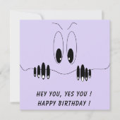 Funny Birthday Card Curiosity Eyes - Custom Text (Vorderseite)