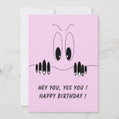 Funny Birthday Card Curiosity Eyes - Custom Text (Vorderseite)