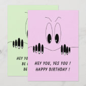 Funny Birthday Card Curiosity Eyes - Custom Text (Vorne/Hinten)