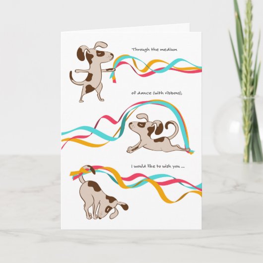 Funny Birthday Card - Der Hund und der Tanz Karte (Vorderseite)