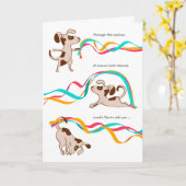 Funny Birthday Card - Der Hund und der Tanz Karte (Gelbe Blume)