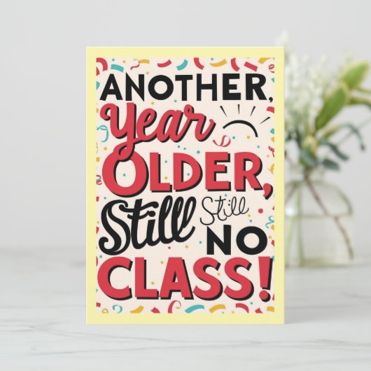 Funny Birthday Card Einladung (Stehend Vorderseite)