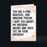 Funny Birthday Card for Friends Karte<br><div class="desc">Wünschen Sie sich eine tolle Geburtstagskarte.</div>