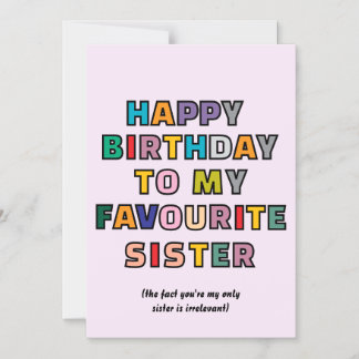 Funny Birthday Card for Sister to my favourite sst Magneteinladung