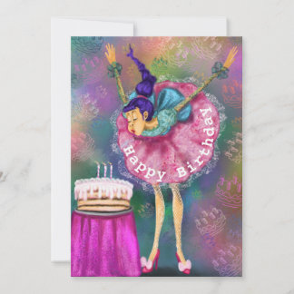 Funny Birthday Card Frauen blasen Kerzen aus