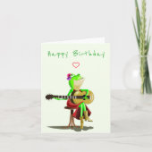Funny Birthday Card Frosch Gitarre spielen Karte (Vorderseite)
