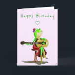 Funny Birthday Card Frosch Gitarrenmusik spielen Karte<br><div class="desc">Funny Geburtstagskarten mit Frog Playing Gitarre - MIGNED Painting Design - Anpassbar - oder Fügen Sie Ihren Text / Name</div>