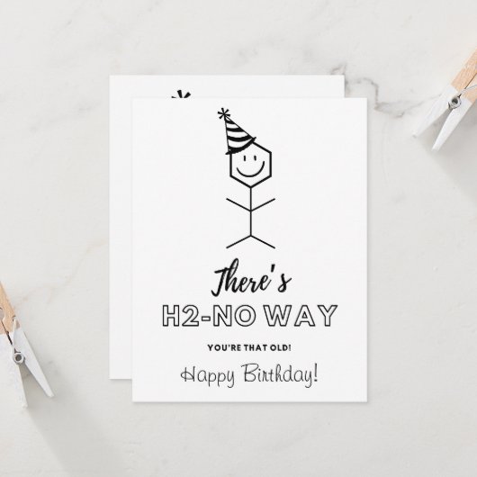 Funny Birthday Card für Chemist wird älter (Vorderseite/Rückseite Beispiel)