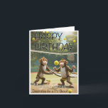 Funny Birthday Card für den Alan Partridge Fan! Karte<br><div class="desc">Monkey Tennis Design,  inspiriert von der TV Show I'm Alan Partridge.</div>