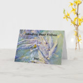 Funny Birthday Card für den Fischen Karte (Gelbe Blume)