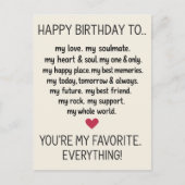 Funny Birthday Card für Männer Ehemann Freund Ihm Postkarte (Vorderseite)