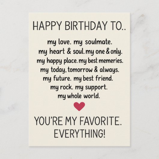 Funny Birthday Card für Männer Ehemann Freund Ihm Postkarte (Vorderseite)