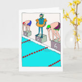 Funny Birthday Card für Novice Swimmer Karte (Gelbe Blume)