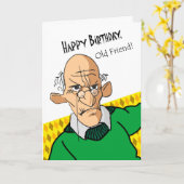 Funny Birthday Card für Old Friend, Older Man Karte (Gelbe Blume)