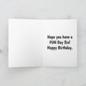 Funny Birthday Card für Schwester Karte (Innenseite)
