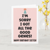 Funny Birthday Card für Schwester Karte (Gelbe Blume)