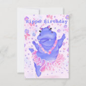 Funny Birthday Card Happy Hippo Ballet Dancer (Vorderseite)