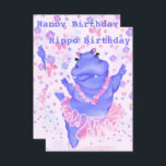 Funny Birthday Card Happy Hippo Ballet Dancer<br><div class="desc">Funny Geburtstagskarten mit Prima Ballerina Hippo Happy Ballet Dancer - MIGNED Painting Design - Anpassbar</div>