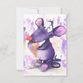 Funny Birthday Card Happy Mouse Eat Ice Cream (Rückseite)