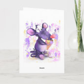 Funny Birthday Card Happy Mouse Eat Ice Cream Karte (Rückseite)