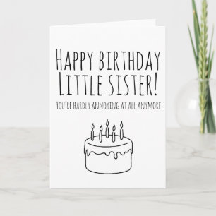 Funny birthday card humorous card for sister karte