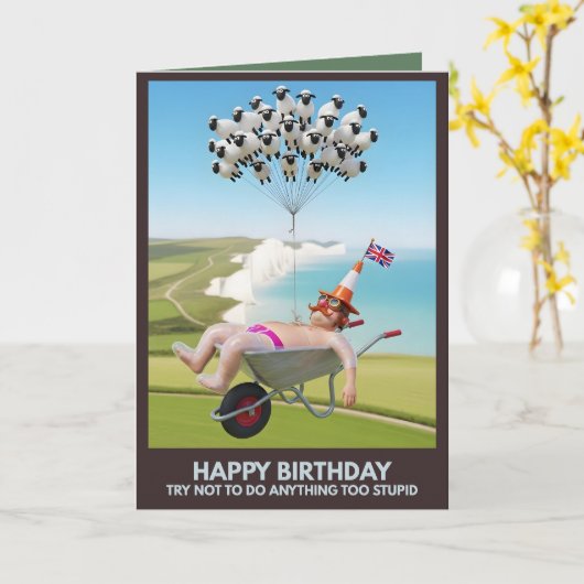 Funny Birthday Card Karte (Gelbe Blume)