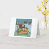 Funny Birthday Card - Kitty Business Man Card Karte (Gelbe Blume)