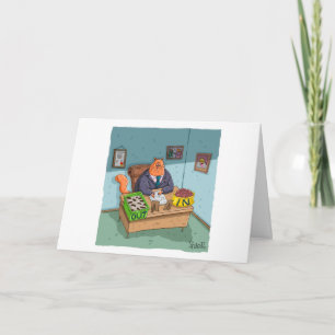 Funny Birthday Card - Kitty Business Man Card Karte