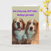 Funny Birthday Card Kurzer Hund mit flauschigen Hu Karte (Gelbe Blume)
