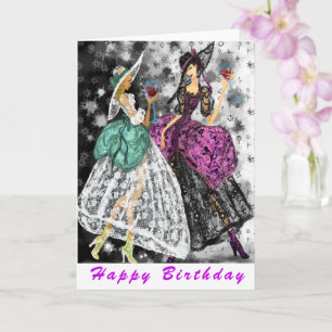Funny Birthday Card Ladys Drinking Wine - Chef Karte