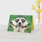 Funny Birthday Card - Meerkat Karte (Gelbe Blume)