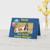 Funny Birthday Card mit Basset Hound Karte (Gelbe Blume)