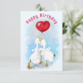 Funny Birthday Card mit Couple Duck Liebe Karte (Stehend Vorderseite)