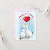 Funny Birthday Card mit Couple Duck Liebe Karte (Vorderseite/Rückseite Beispiel)