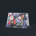 Funny Birthday Card mit Happy Christmas Friends Karte<br><div class="desc">Funny Christmas Friends Funny Geburtstagskarten MIGNED Painting - Anpassbar</div>