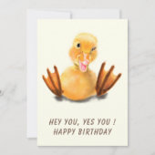 Funny Birthday Card mit Happy Duck - Benutzerdefin Karte (Vorderseite)