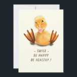 Funny Birthday Card mit Happy Duck - Benutzerdefin Karte<br><div class="desc">Glückliche Geburtstagskarte mit Funny Yellow Duck Playful Wink Happy Lächeln Cartoon Zeichn und Text - oder wählen / Fügen Sie Ihren einzigartigen Text / Schriftart / Farbe - Make Your Special Gift - Vergrössern und verschieben oder entfernen und fügen Sie Elemente / Bild mit Anpassungs-Tool ! Wählen Sie Schriftart /...</div>