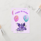 Funny Birthday Card mit Happy Elephant Karte (Vorderseite/Rückseite Beispiel)