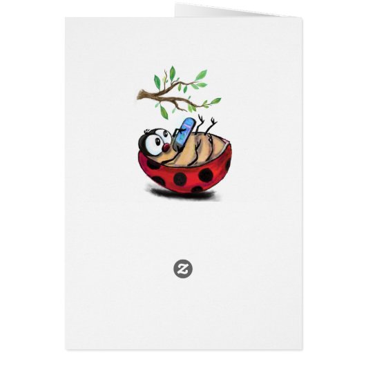 Funny Birthday Card mit Happy Ladybug (Hinten)