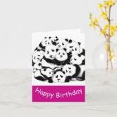 Funny Birthday Card mit Happy Panda Karte (Gelbe Blume)